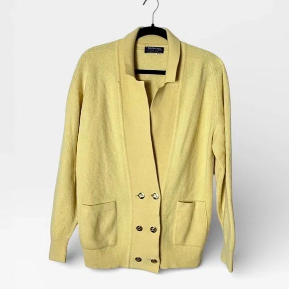 Burberry Vintage yellow cardigan double-breasted design Size Medium (I) - Picture 1 of 5